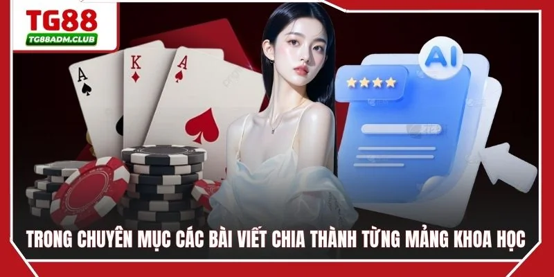 Trong chuyên mục các bài viết chia thành từng mảng khoa học
